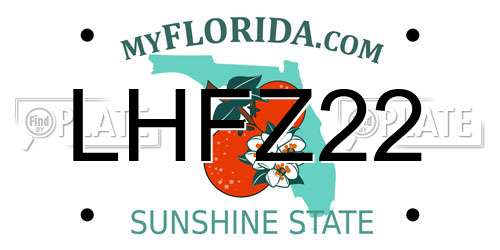 LHFZ22 Florida License Plate