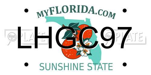 LHGC97 Florida License Plate