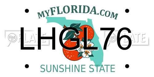LHGL76 Florida License Plate