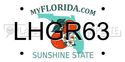 LHGR63 Florida License Plate