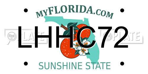 LHHC72 Florida License Plate