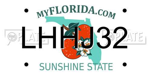 LHHJ32 Florida License Plate