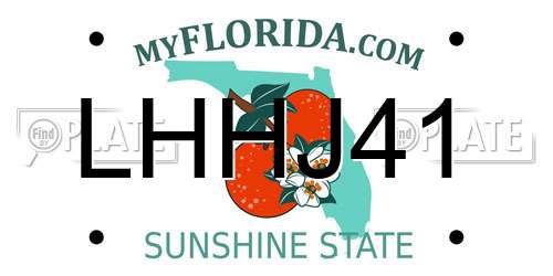 LHHJ41 Florida License Plate
