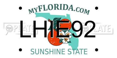 LHIE92 Florida License Plate