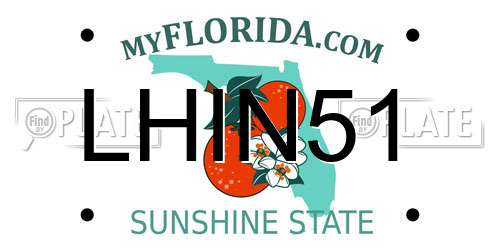 LHIN51 Florida License Plate