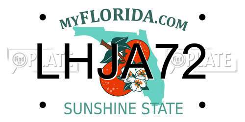 LHJA72 Florida License Plate
