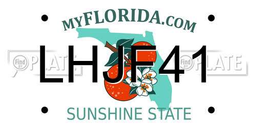 LHJF41 Florida License Plate