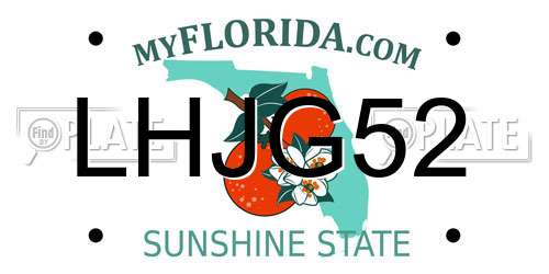 LHJG52 Florida License Plate