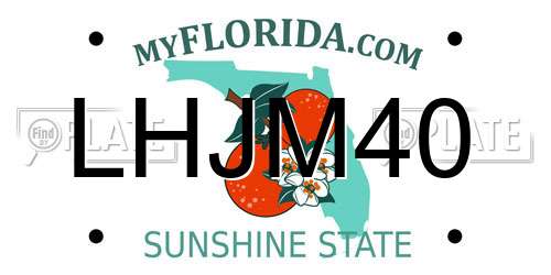 LHJM40 Florida License Plate