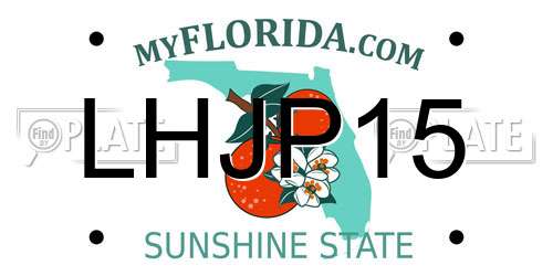 LHJP15 Florida License Plate