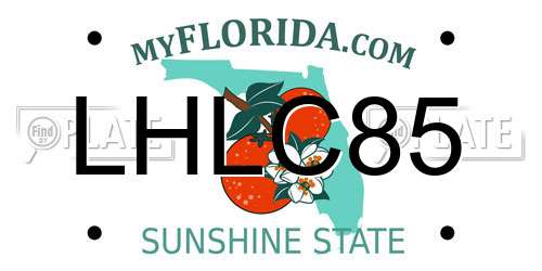 LHLC85 Florida License Plate