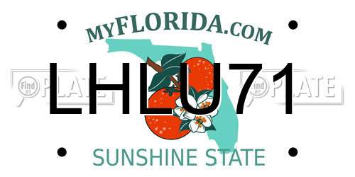 LHLU71 Florida License Plate