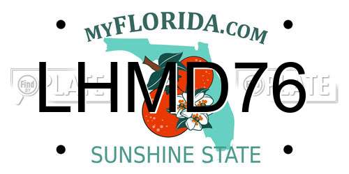 LHMD76 Florida License Plate