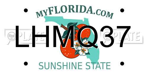 LHMQ37 Florida License Plate