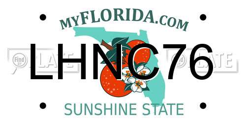 LHNC76 Florida License Plate