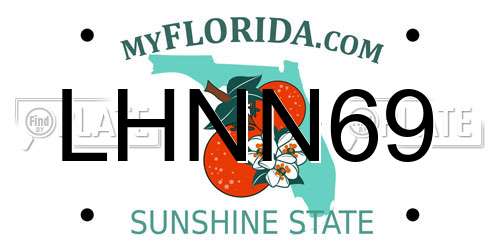 LHNN69 Florida License Plate