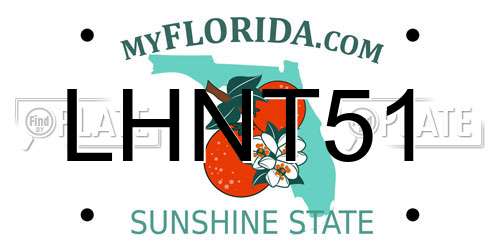 LHNT51 Florida License Plate