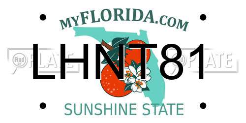 LHNT81 Florida License Plate