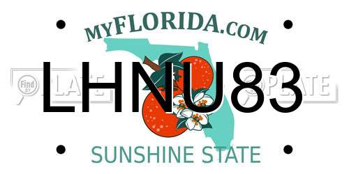 LHNU83 Florida License Plate