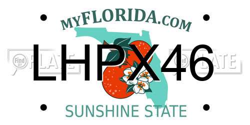 LHPX46 Florida License Plate