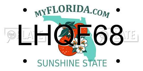 LHQF68 Florida License Plate
