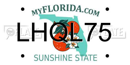 LHQL75 Florida License Plate