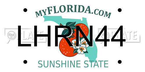 LHRN44 Florida License Plate