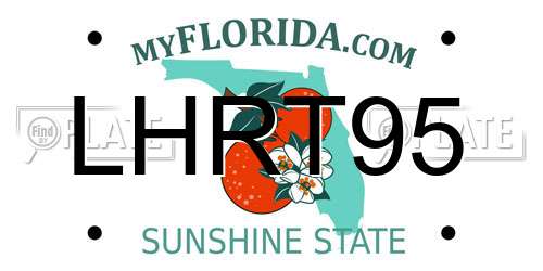 LHRT95 Florida License Plate