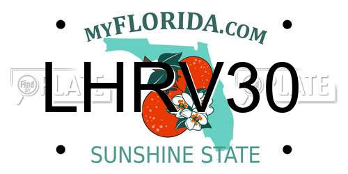 LHRV30 Florida License Plate