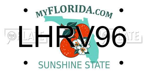 LHRV96 Florida License Plate