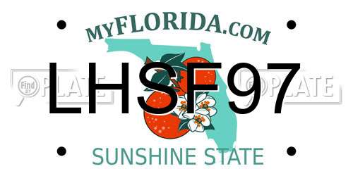 LHSF97 Florida License Plate