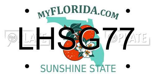 LHSG77 Florida License Plate