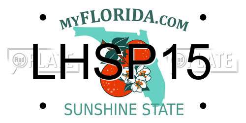 LHSP15 Florida License Plate