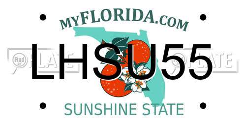 LHSU55 Florida License Plate