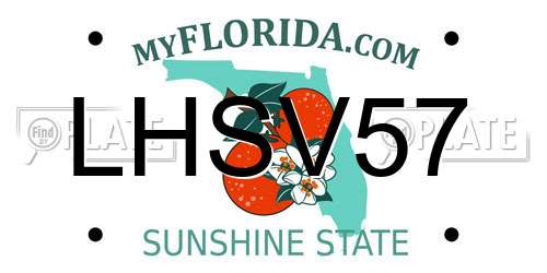 LHSV57 Florida License Plate