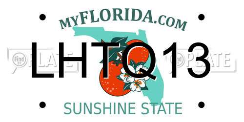LHTQ13 Florida License Plate