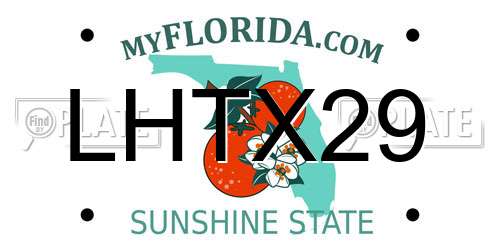 LHTX29 Florida License Plate