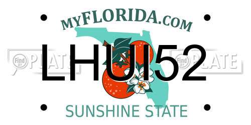 LHUI52 Florida License Plate