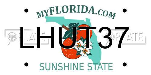 LHUT37 Florida License Plate