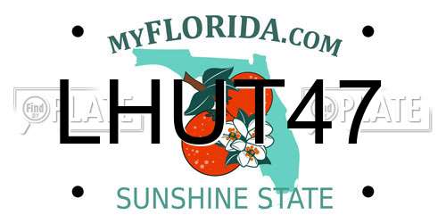 LHUT47 Florida License Plate