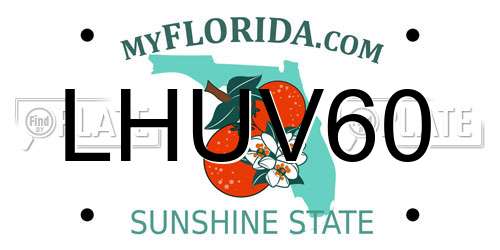 LHUV60 Florida License Plate
