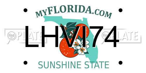 LHVI74 Florida License Plate