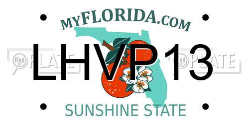 LHVP13 Florida License Plate