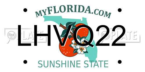 LHVQ22 Florida License Plate