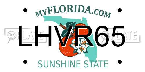 LHVR65 Florida License Plate