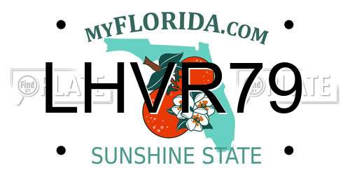 LHVR79 Florida License Plate