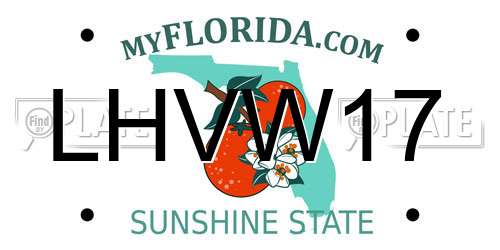 LHVW17 Florida License Plate