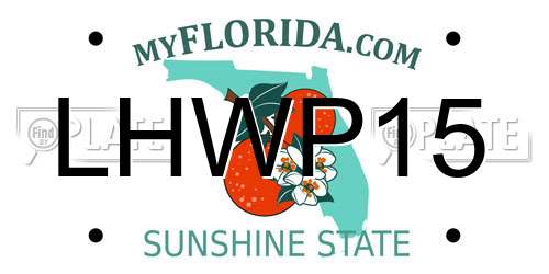 LHWP15 Florida License Plate