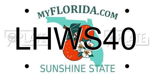 LHWS40 Florida License Plate