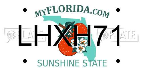 LHXH71 Florida License Plate